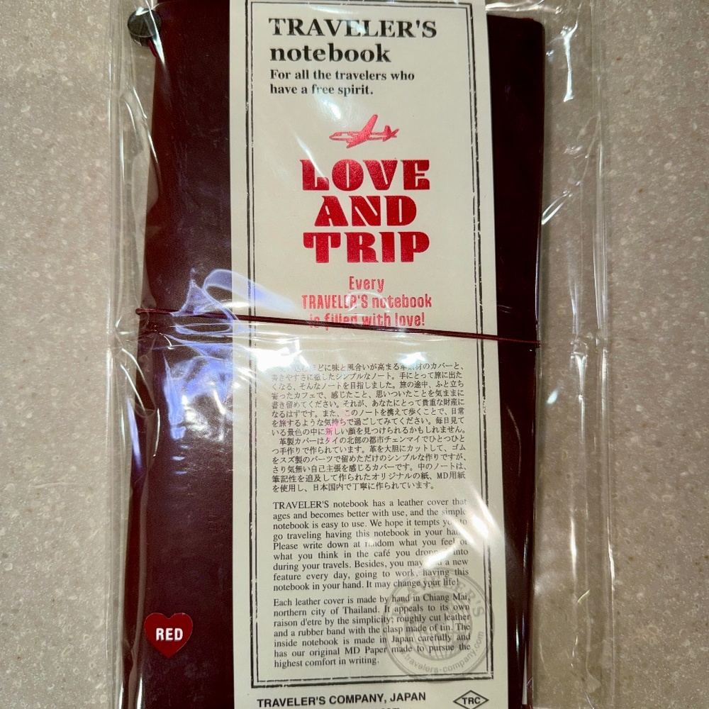 Traveler’s Company Notebook.  STANDARD SIZE.  Love And Trip.